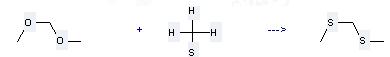 Bis(methylthio)methane can be prepared by dimethoxymethane with methanethiol.